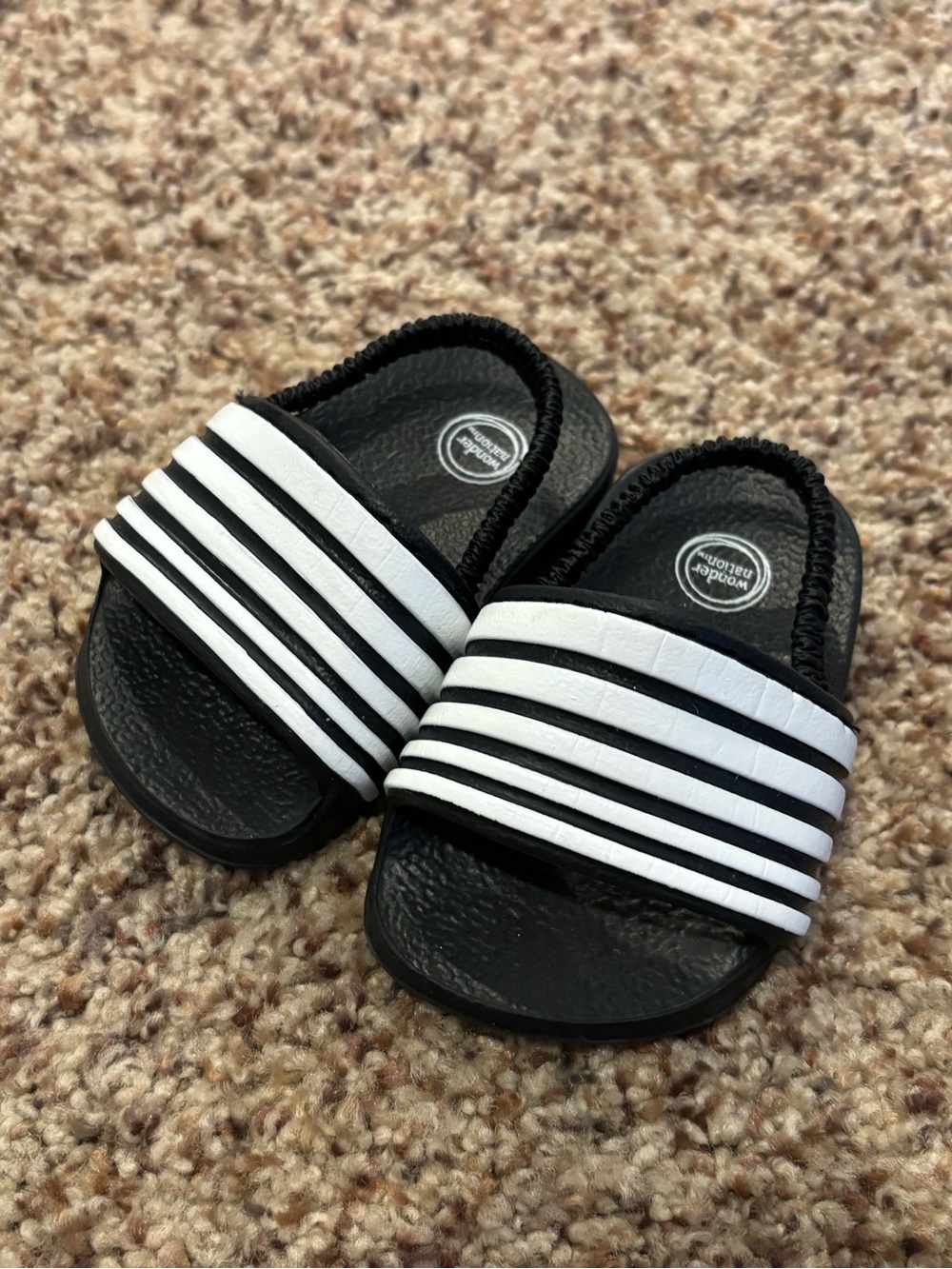 Baby Black & White Slide Sandals